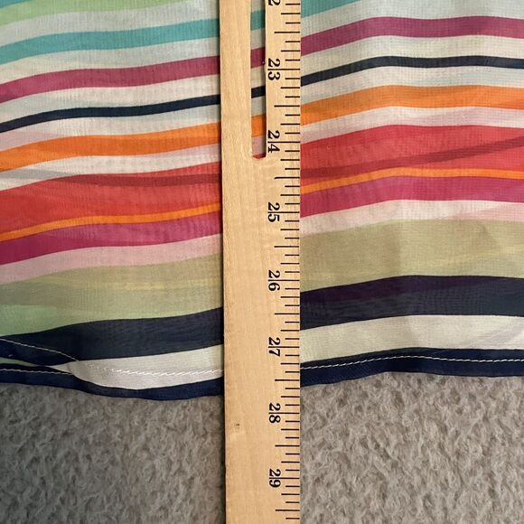 Torrid Sheer Tank Top Women's 0 (Large) Pullover Pocket Bright Stripes Blouse - Picture 7 of 7